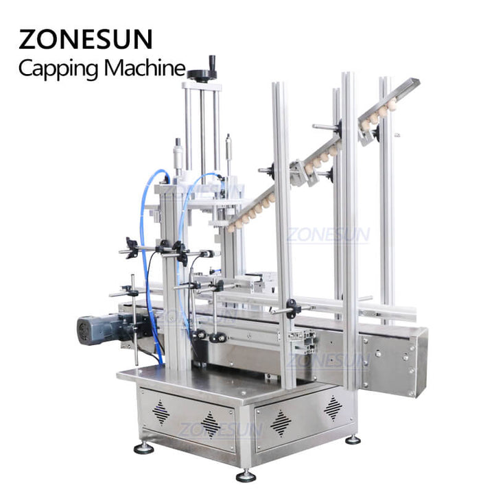 desktop capping machine with cap feeder