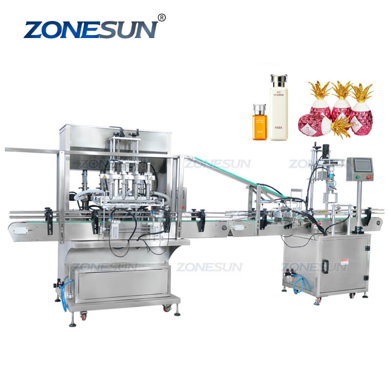 ZSFAL180A9 Automatic 4 Heads Servo Motor Plastic Liquor Wine Juice Dr
