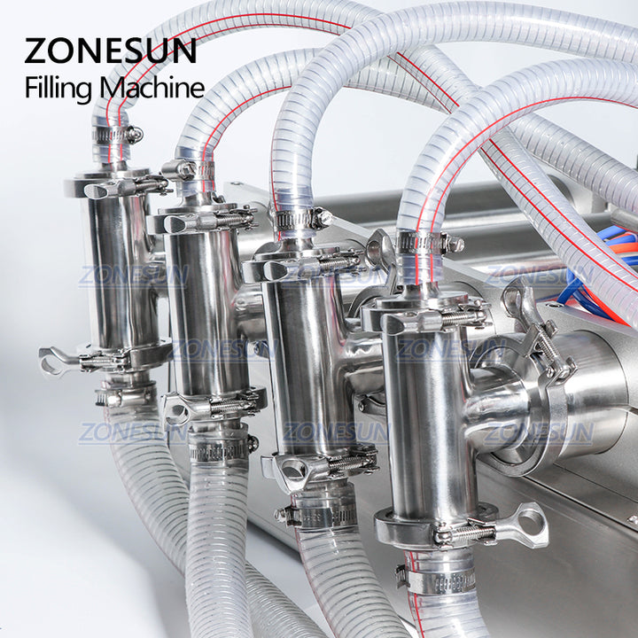 4 heads pneumatic pistion liquid filling machine