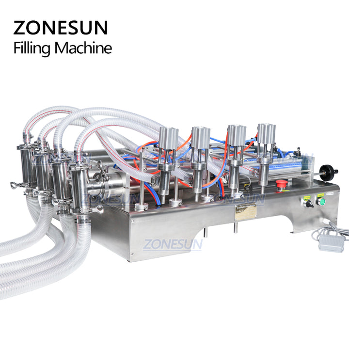 4 heads pneumatic pistion liquid filling machine