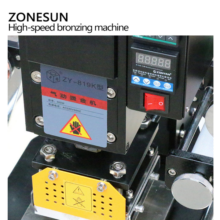 ZONESUN Pneumatic Automatic hot foil Stamping Machine,leather LOGO Creasing machine,LOGO stamper,Hot words machine - ZONESUN TECHNOLOGY LIMITED