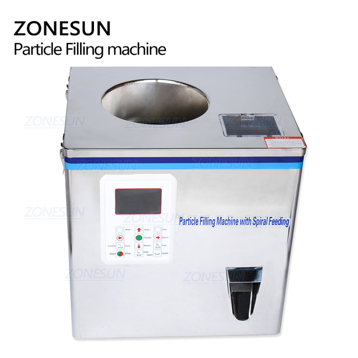 Particle Filling Machine with Spiral Feeding