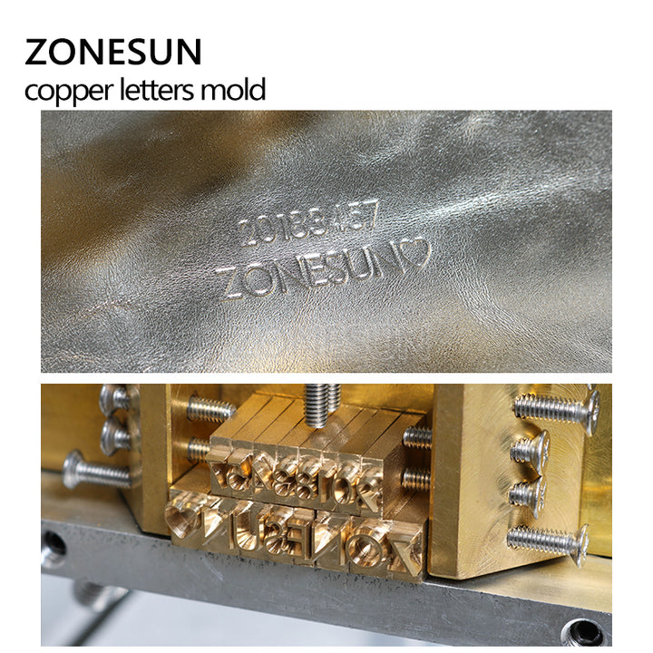 ZONESUN Metal Brass Mould Wood Leather Stamp Custom Logo Design Branding Plates Plastic Cake Bread Mold Heating Embossing Tool for ZS110 machine - ZONESUN TECHNOLOGY LIMITED