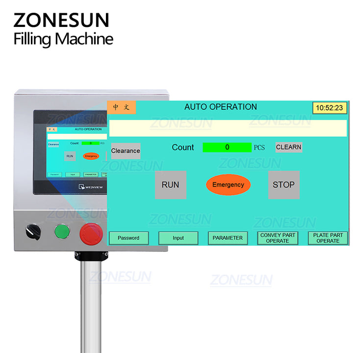Panel of Perfume Vial Filling Capping Machine