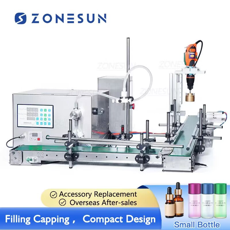 Compact Magnetic Pump Essential Oil Liquid Filling Capping Machine-ZONESUN