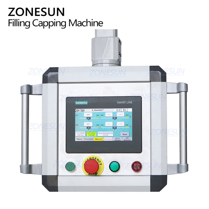 control panel of pouch filling capping machine