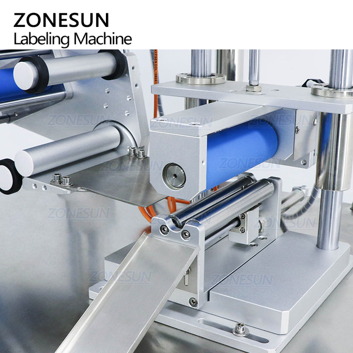 labeling structure of semi-automatic vial labeling machine