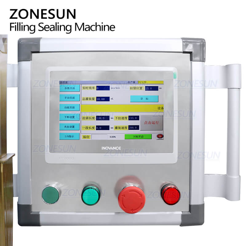 control panel of instant drinks sachet packaging machine