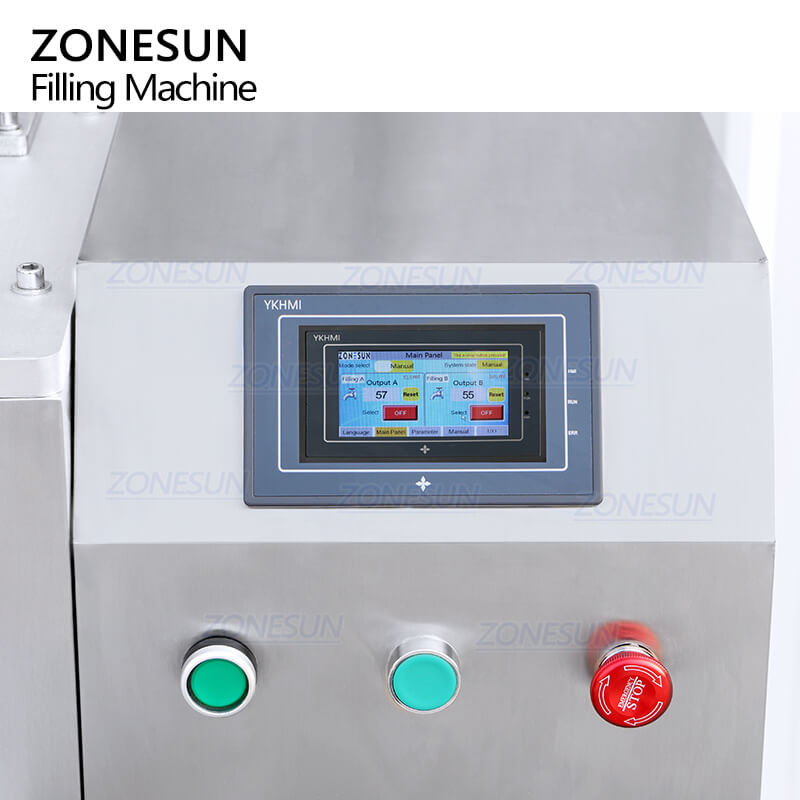 control panel of semi-automatic body gel filling machine