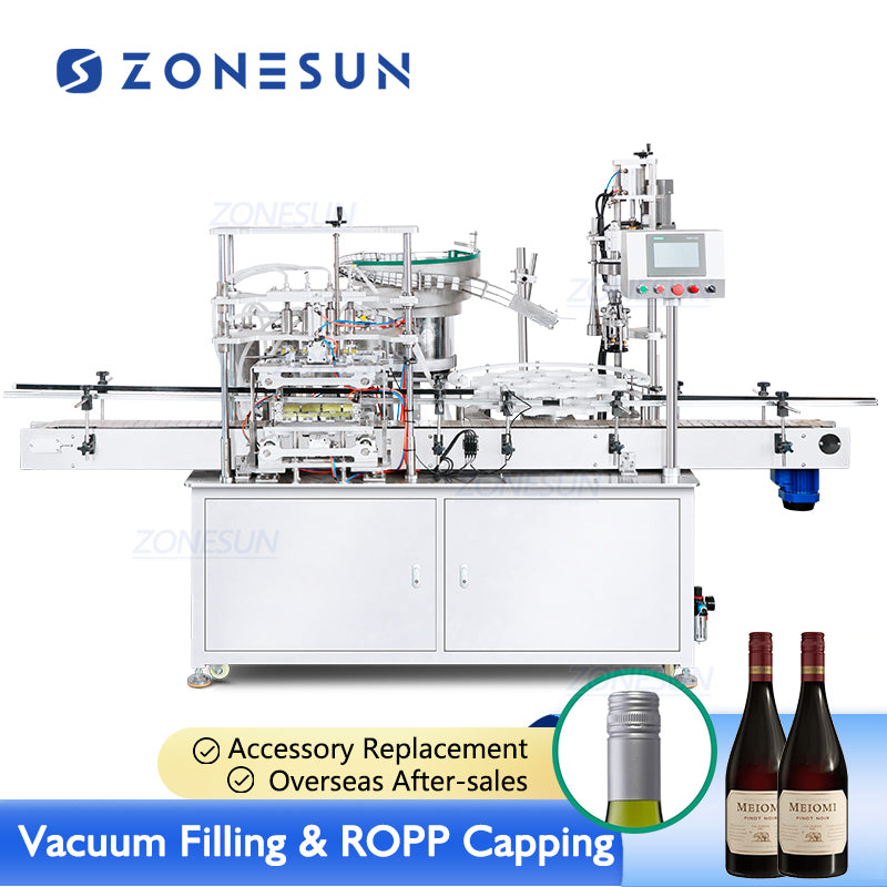 Automatic 4 Heads Wine Beverage ROPP Vacuum Filling Capping Machine-ZONESUN