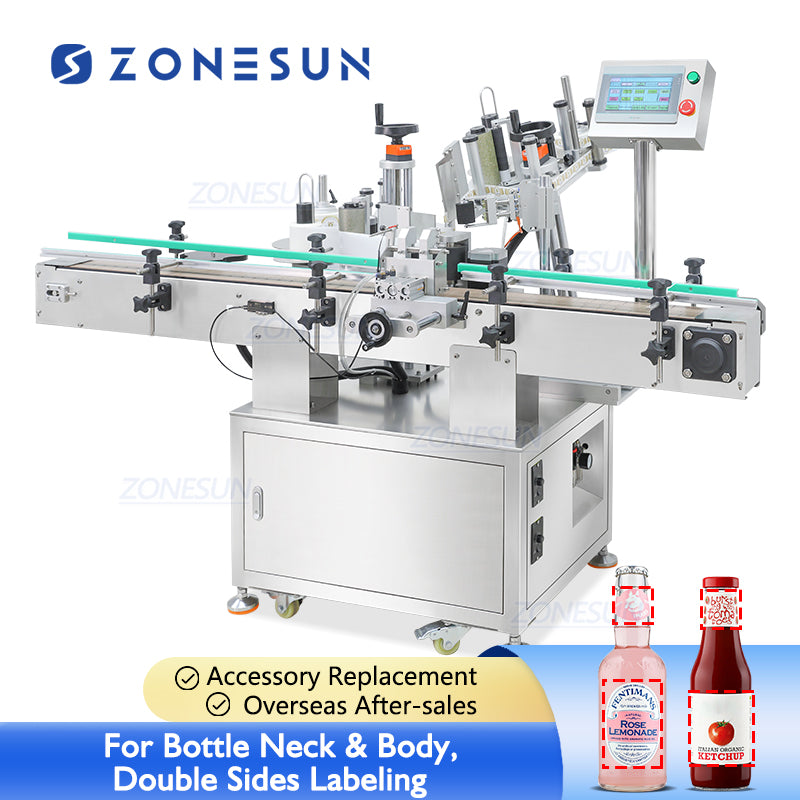 Label Machine Tappered Labels Automatic Ketchup Beer Tapered Bottleneck & Bottle Labeling Machine-ZONESUN