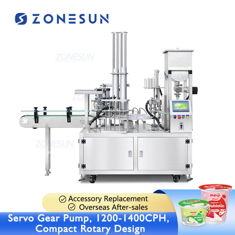 rotary cup filling and sealing machine