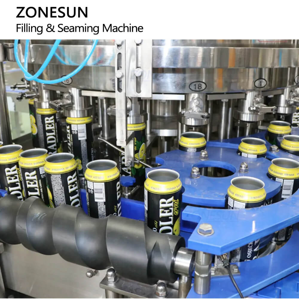 Filling Seaming Machine | ZS-CFS18-4 Beverage Can Filler
