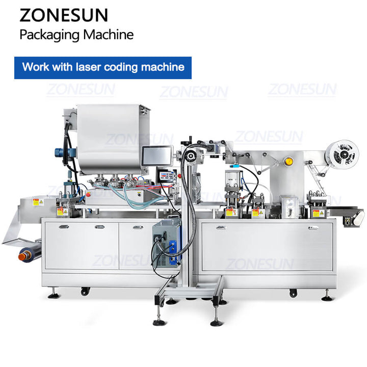 ZS-DDP270 automatic blister packaging machine with laser coding mahcine