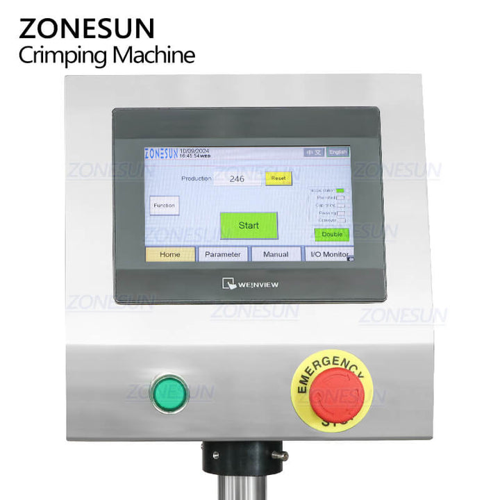 panel of crimping machine