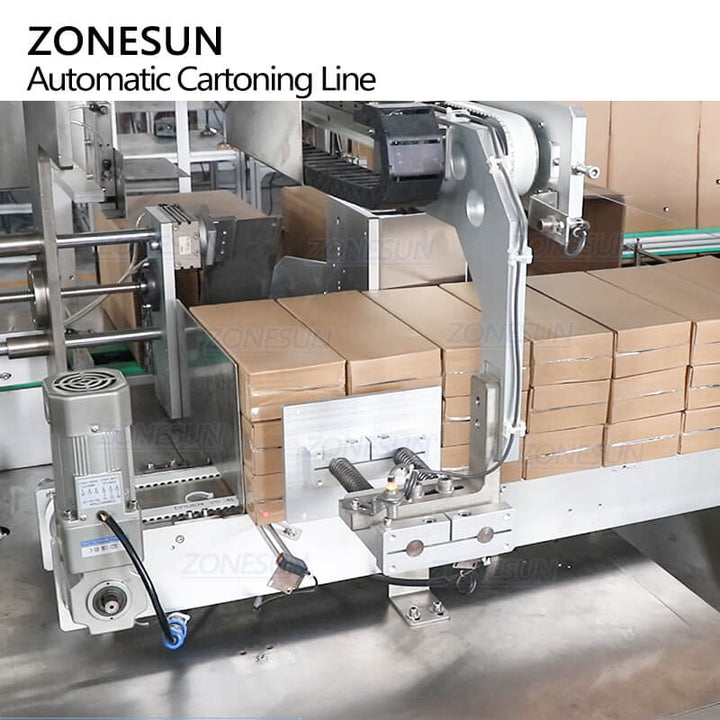 carton packing structure of packaging line