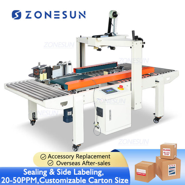 carton sealing and labeling machine
