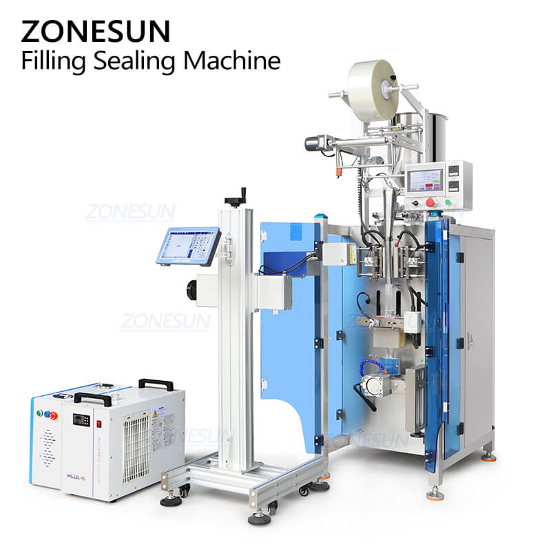 automatic liquid sachet filling machine with laser coding machine
