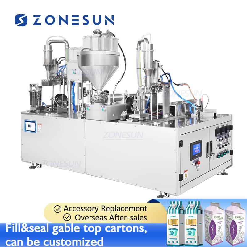 ZS-GTC1000 gable-top carton packaging machine for detergent