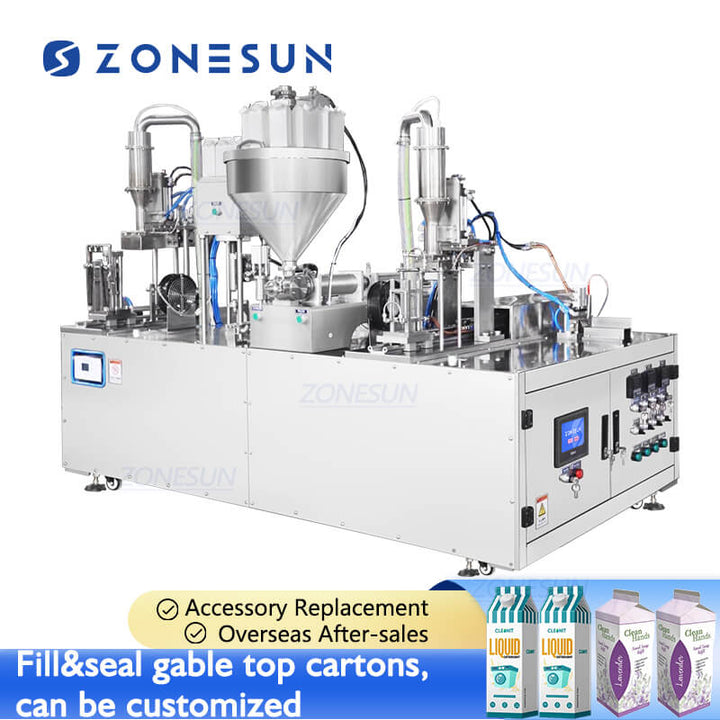 ZS-GTC1000 gable-top carton packaging machine for detergent