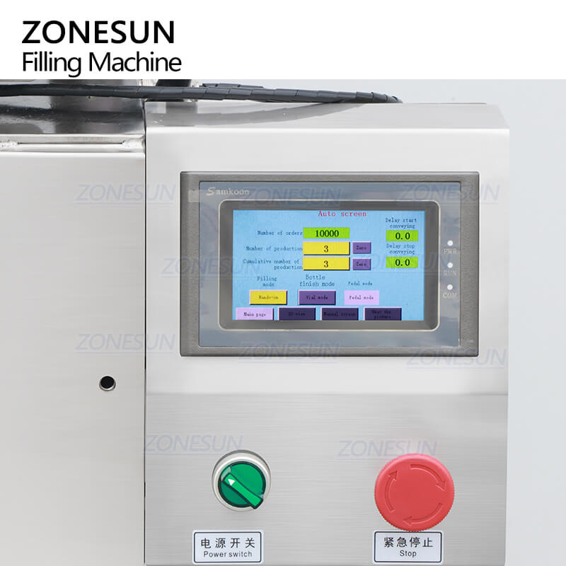 control panel of paste filler
