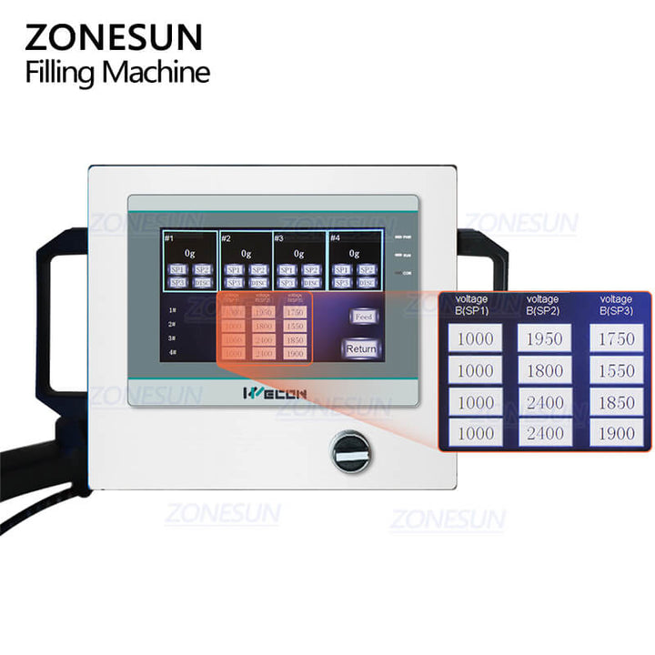 control panel of granule filler