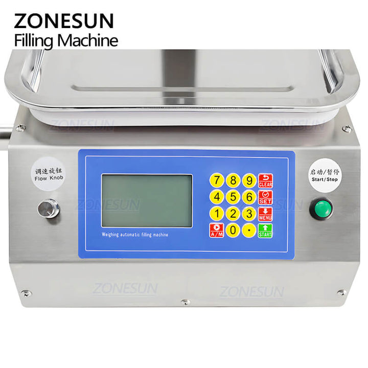 control panel of weighing filling machine