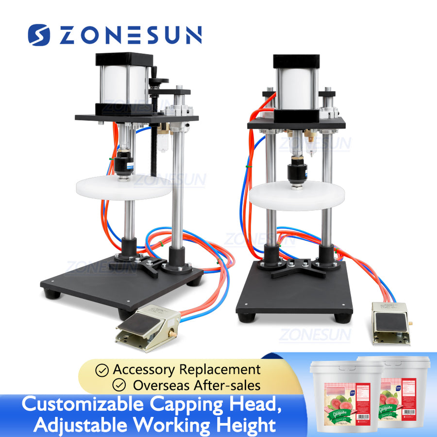 Capping Machine Bucket Pneumatic Capping Machine | ZS-PDCM100 Bucket Press Capper