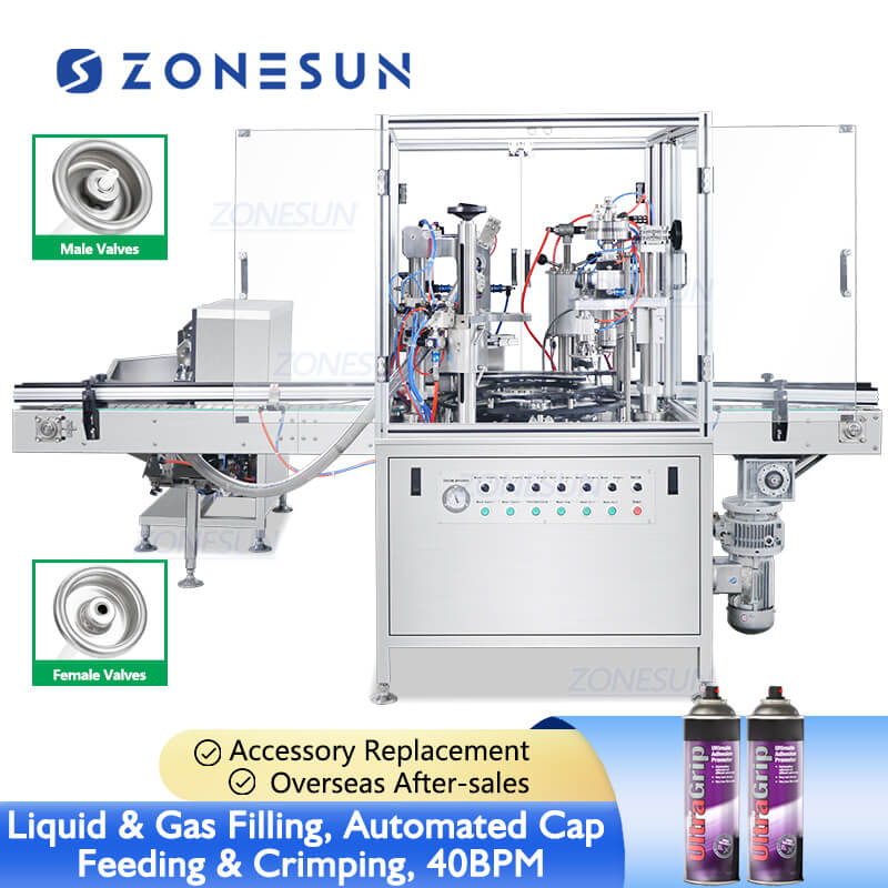 aerosol filling and crimping machine
