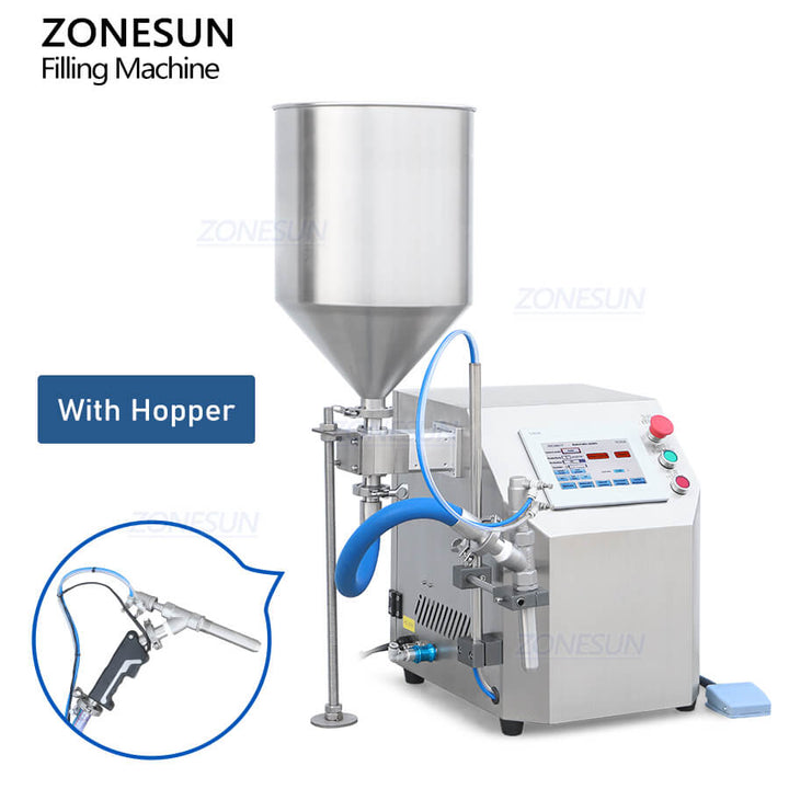 handheld gear pump filling machine with hopper