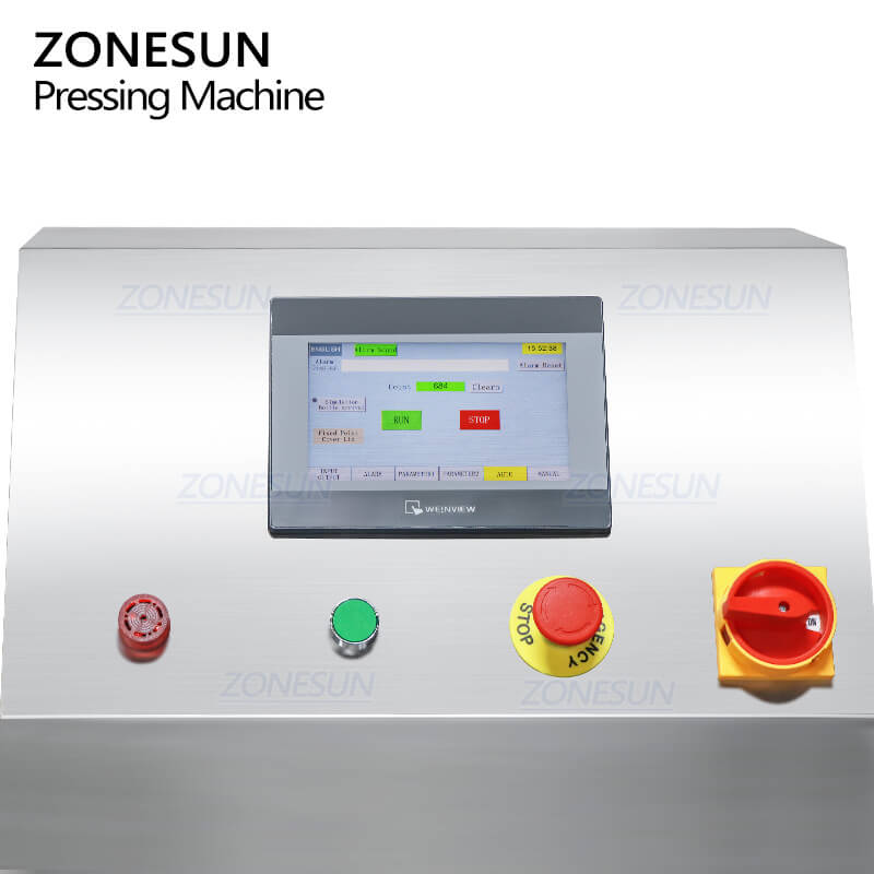 control panel of cap pressing machine