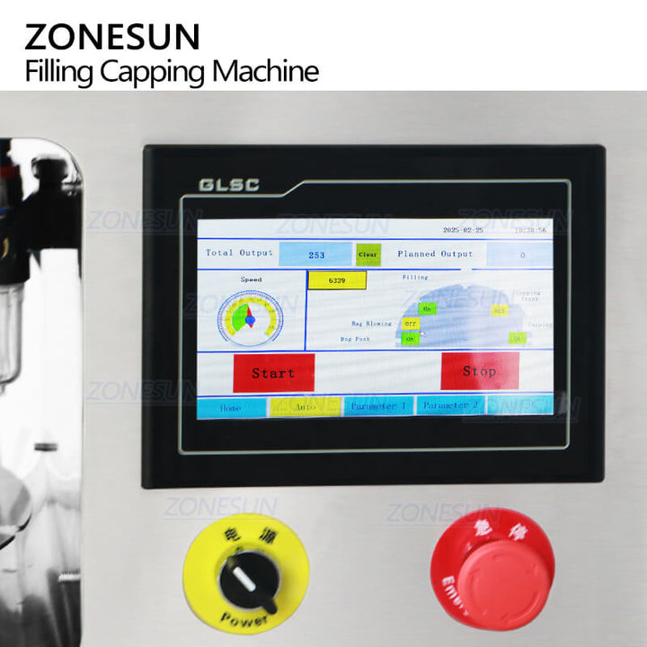 control panel of paste filler