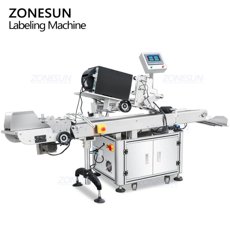 labeling machine for flat pouch with real time printer