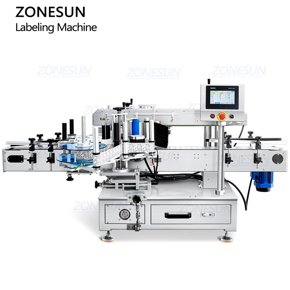 square bottle labeler