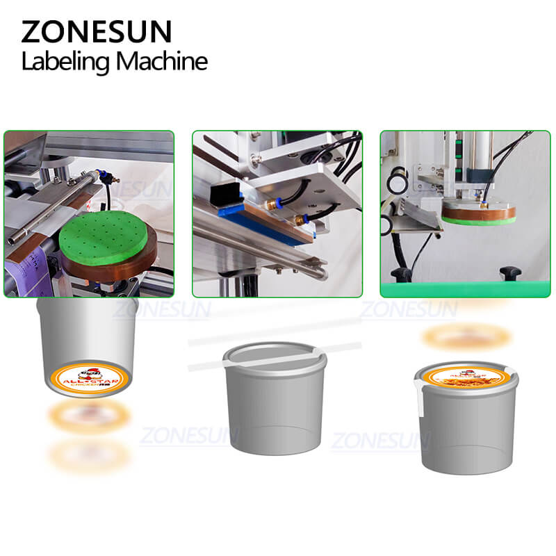 Bucket Labeling Machine | ZS-TB822Q Automatic Top & Bottom Labeler