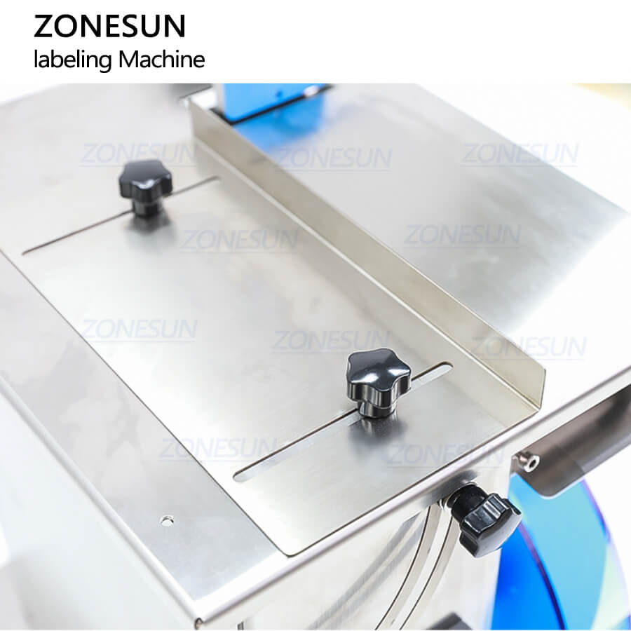 adjustment tray of semi-automatic corner labeler fortamper evident labels