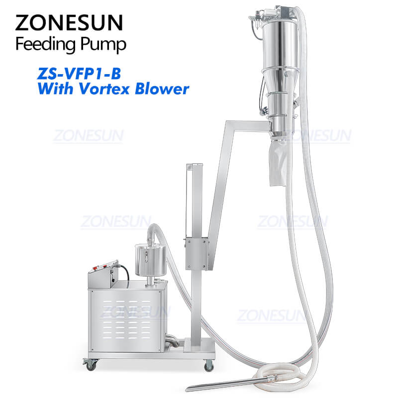 powder feeding machine with vortex blower