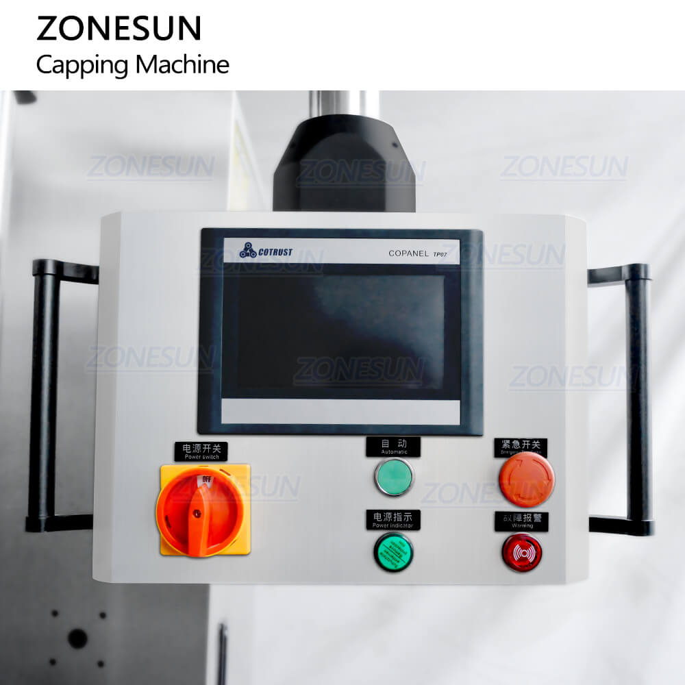 control panel of bottle capper