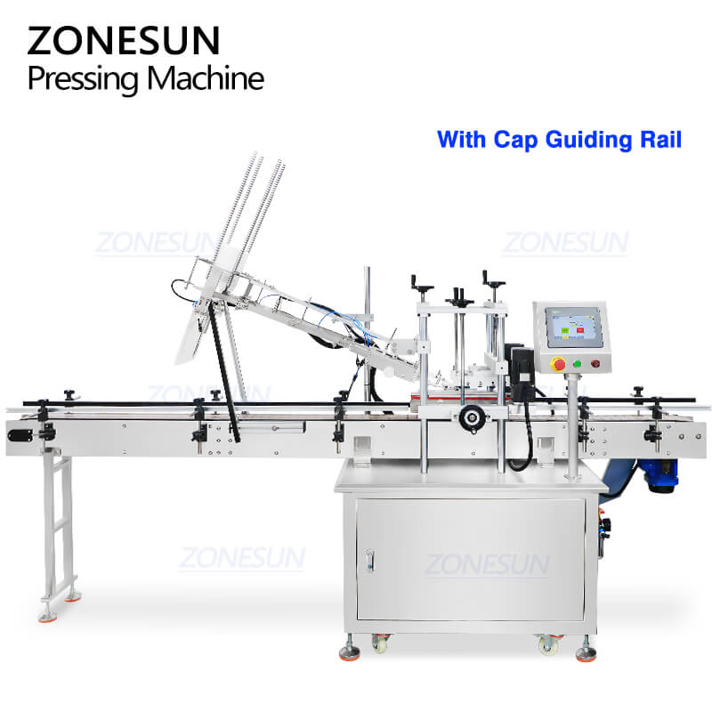 ZS-VTYG01 snap-on cap pressing machine with cap guiding rail