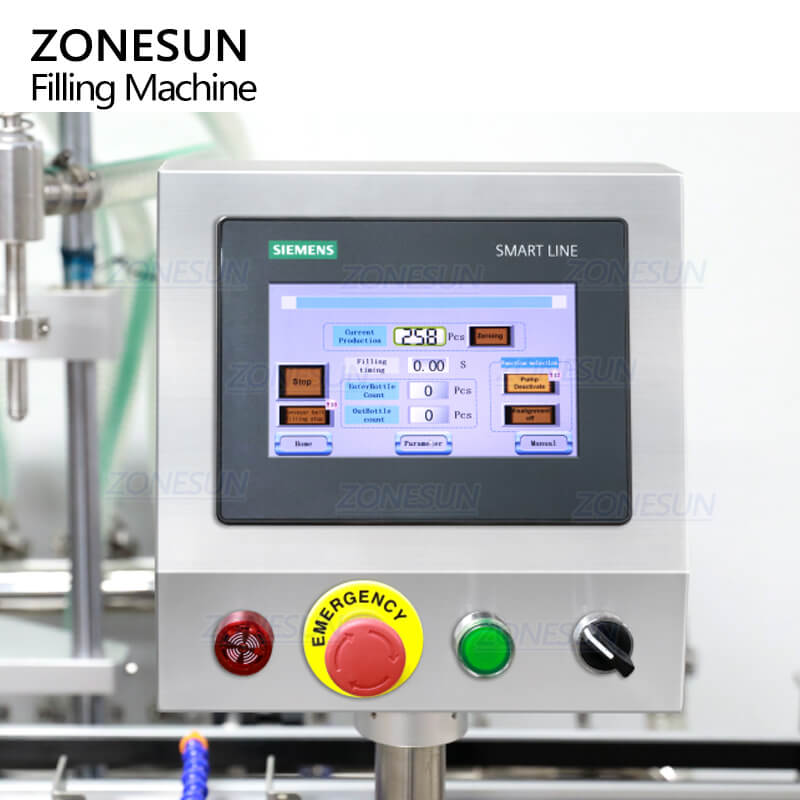 Filling Machine Control Panel Liquid Level Filling Machine | ZS-VTZL100 Overflow Filling Equipment