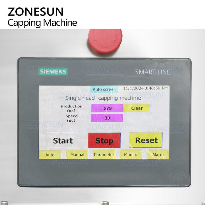 control panel of servo capping machine