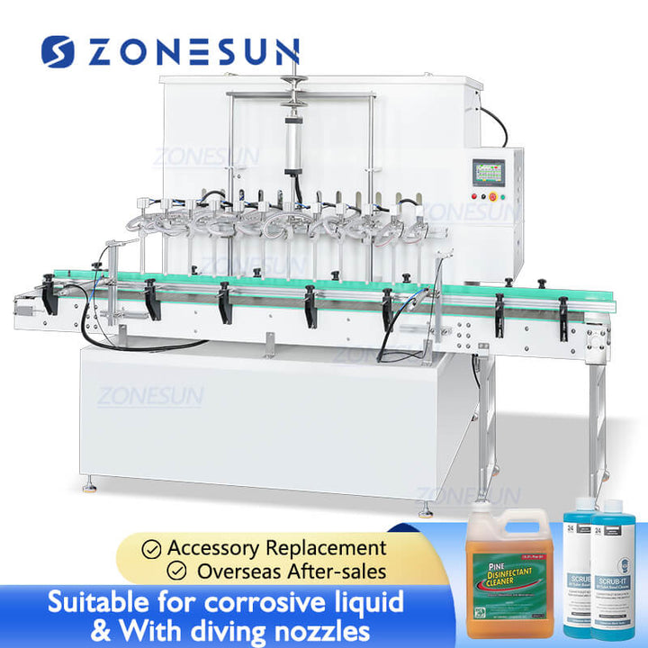 ZS-YTCR12A bleach corrosive liquid filling machine