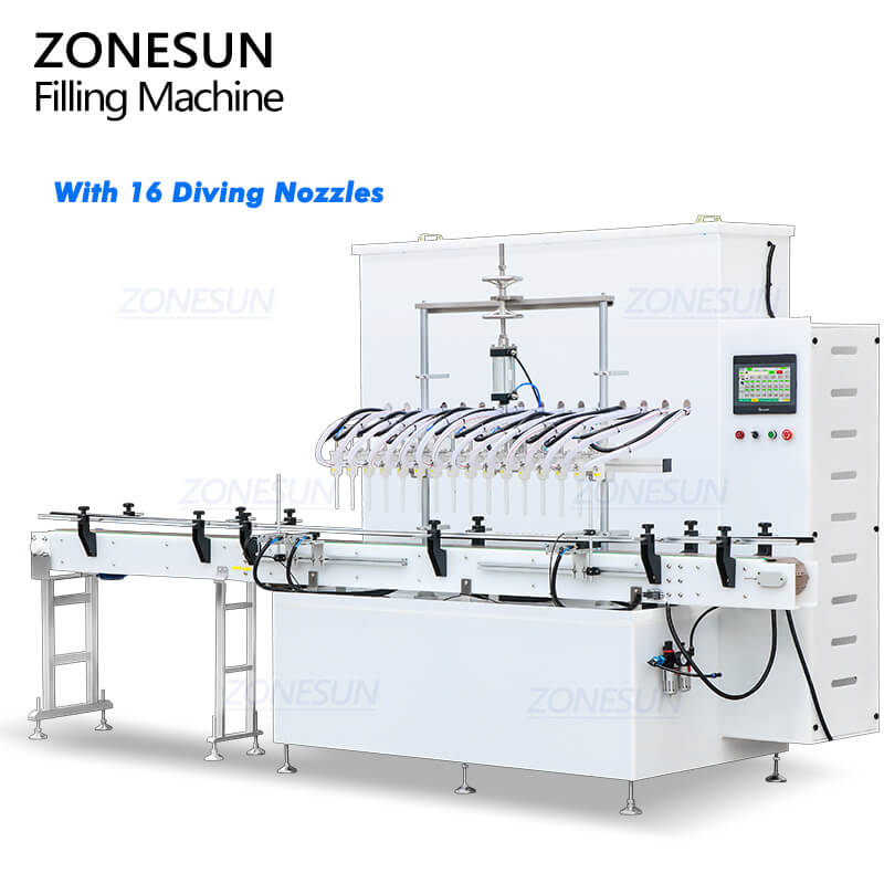 automatic 16 diving nozzles corrosive liquid filling machine