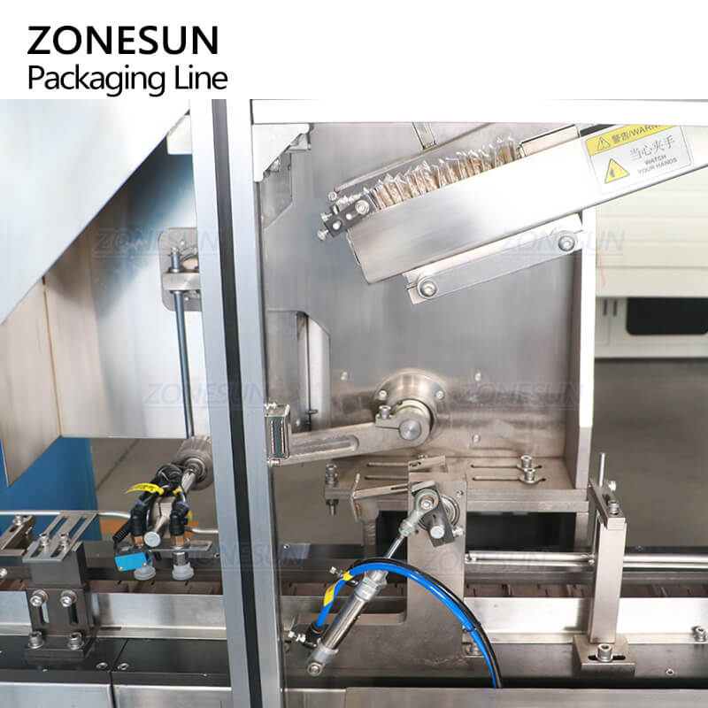 estrutura de inserção de acessório da máquina de embalagem com difusor de ar