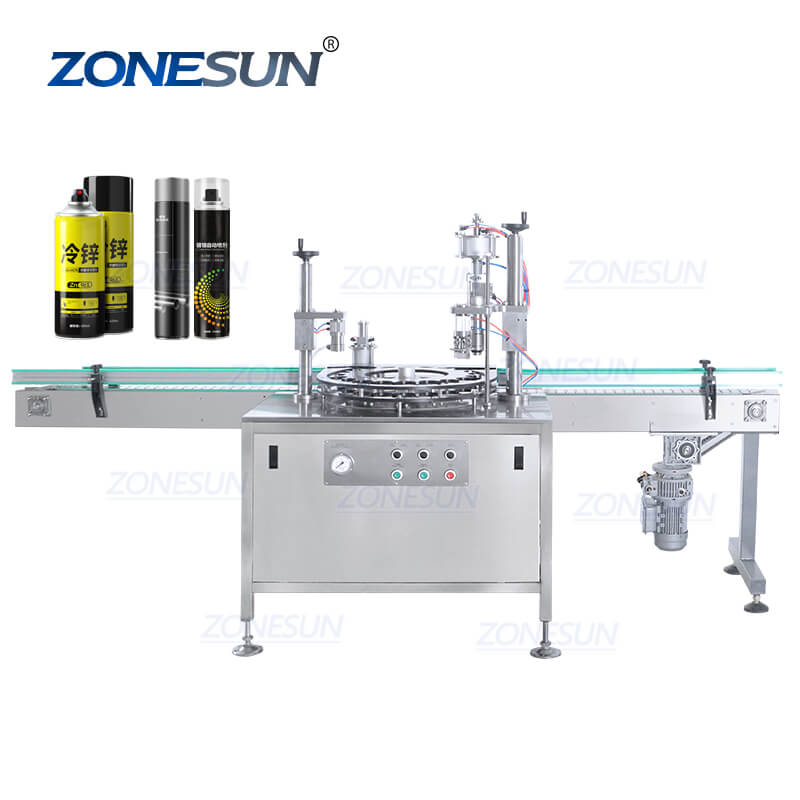 Aerosol Spray Paint Metal Cans Liquid Filling Sealing Capping Machine ...