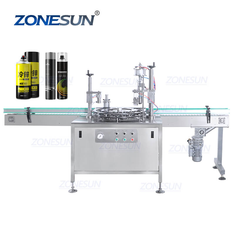 spray can filling capping machine