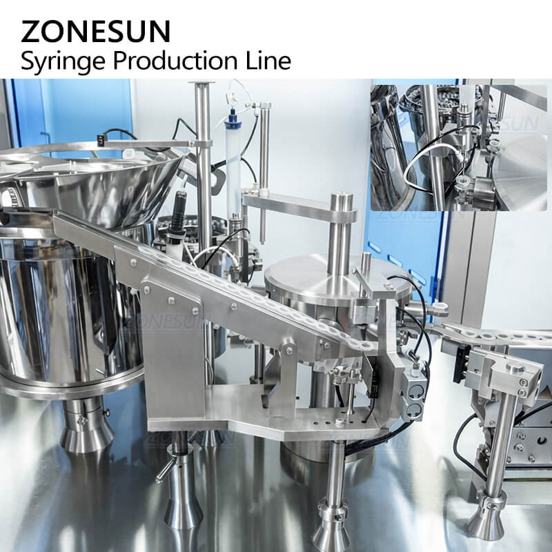 assembly station of syringe filling and capping machine