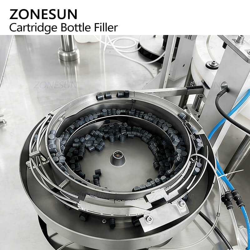 automatic cap feeding system of vape cartridge filling machine