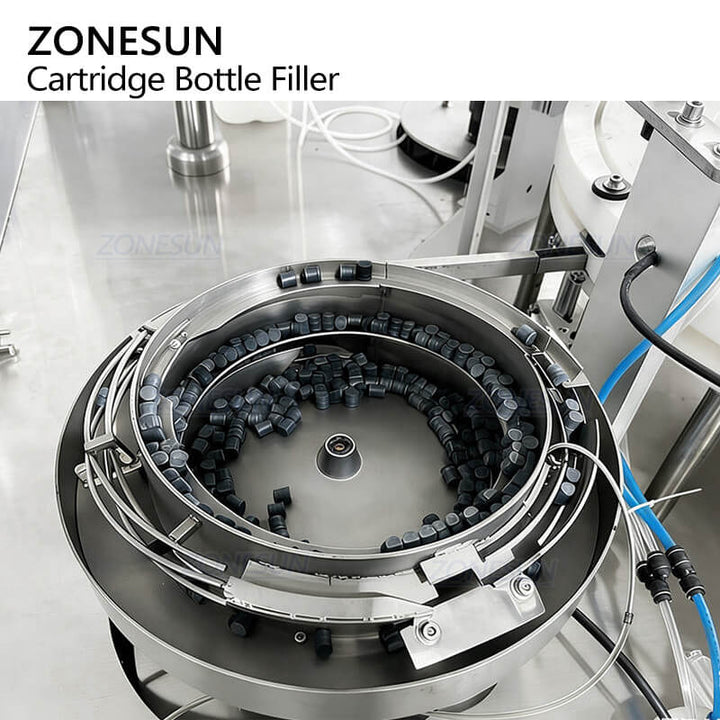 automatic cap feeding system of vape cartridge filling machine