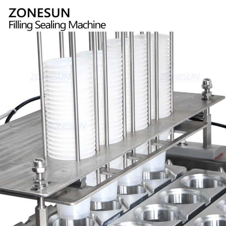 cup feeding system of pudding cup filling machine